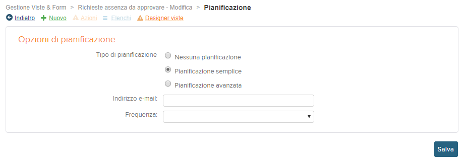 pianificazione report