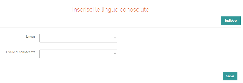 inserimento lingue conosciute