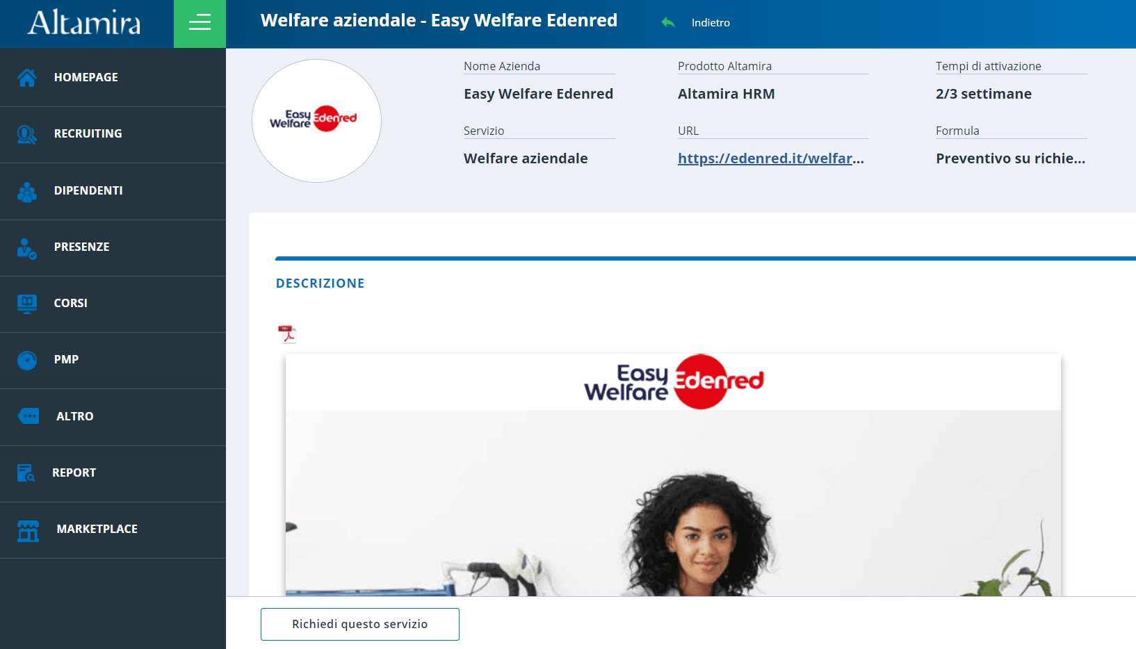 Marketplace servizio