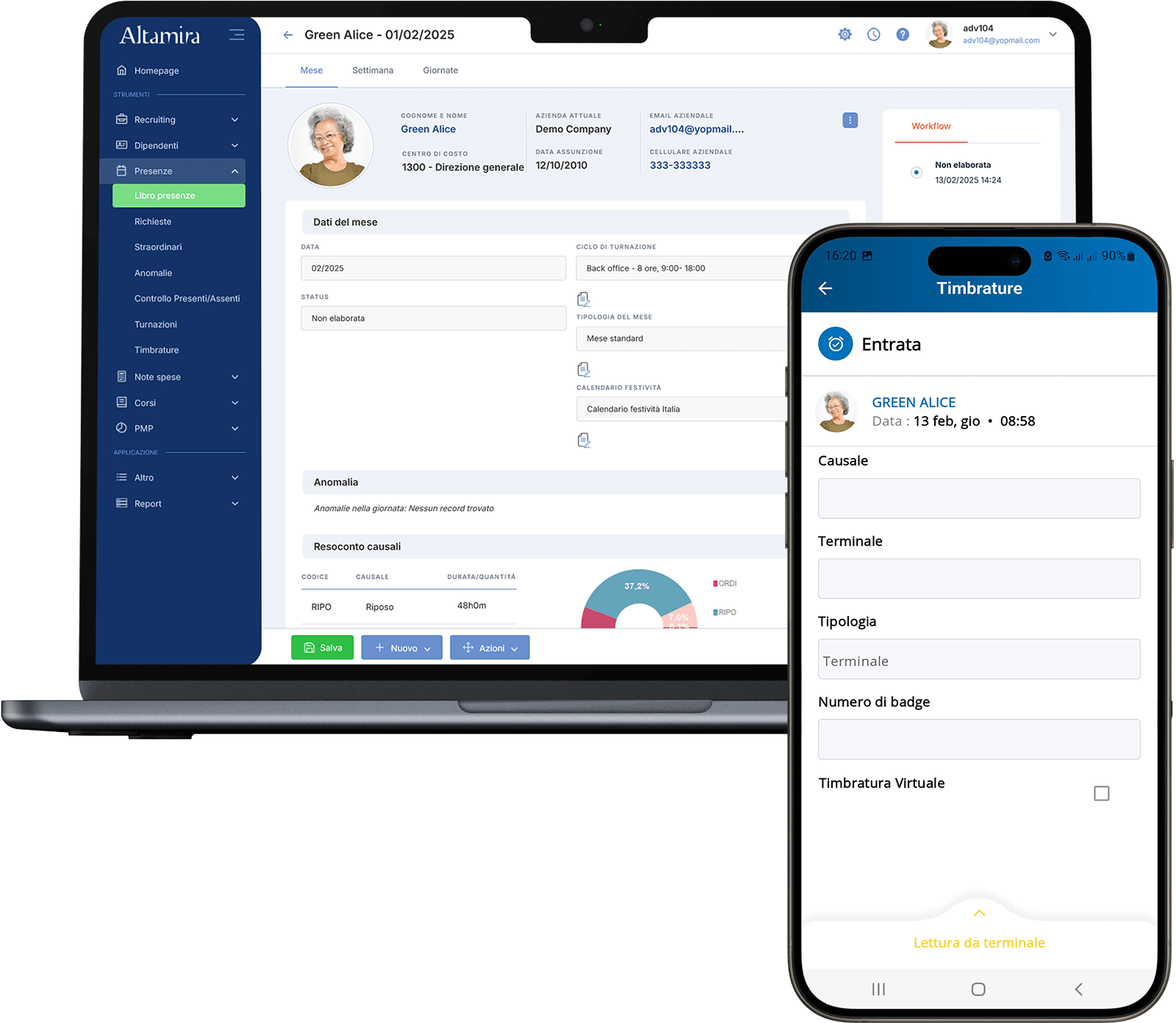 Control horario y gestión de jornadas en Web y App