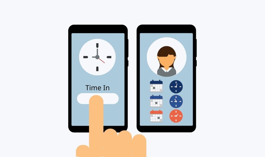 Scelta sistemi di timbratura, un esempio che mostra una timbratura virtuale tramite smartphone