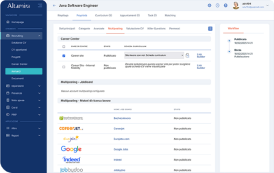 Recruiting software multiposting